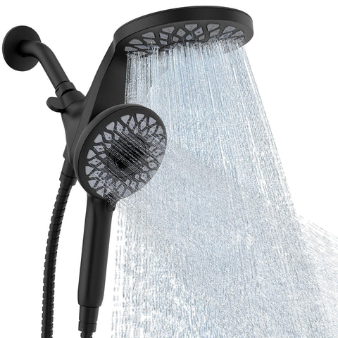 Newfinde high pressure rain shower head with rain flow and secure handheld docking.