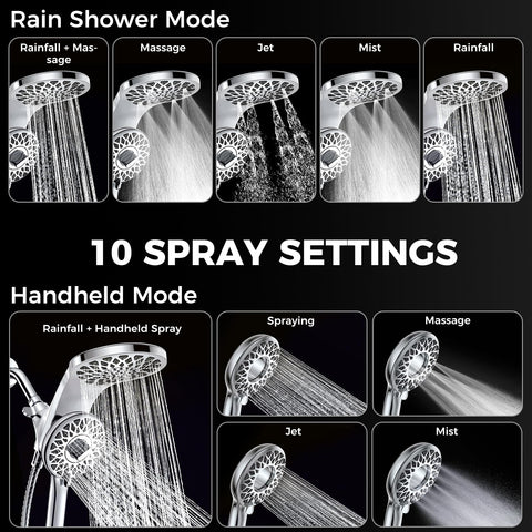 Newfinde rain shower head delivers full-coverage rainfall for a relaxing shower.