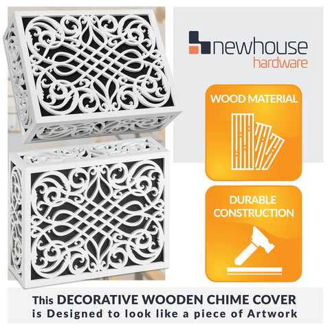 Newhouse Corinthian chime cover side view showing slim depth.