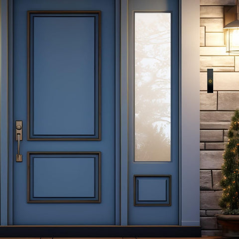 Newhouse Hardware elegant front-door button complements many homes.