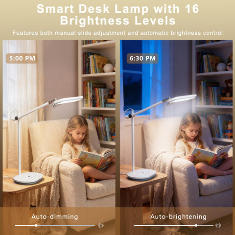 Newkana desk lamp mimics natural daylight for reading.