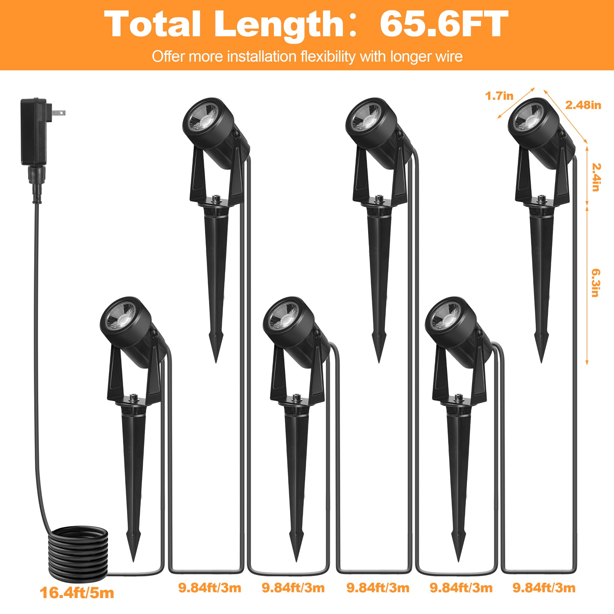 NEWKAZ 6-pack outdoor lighting provides consistent coverage for multiple spaces.