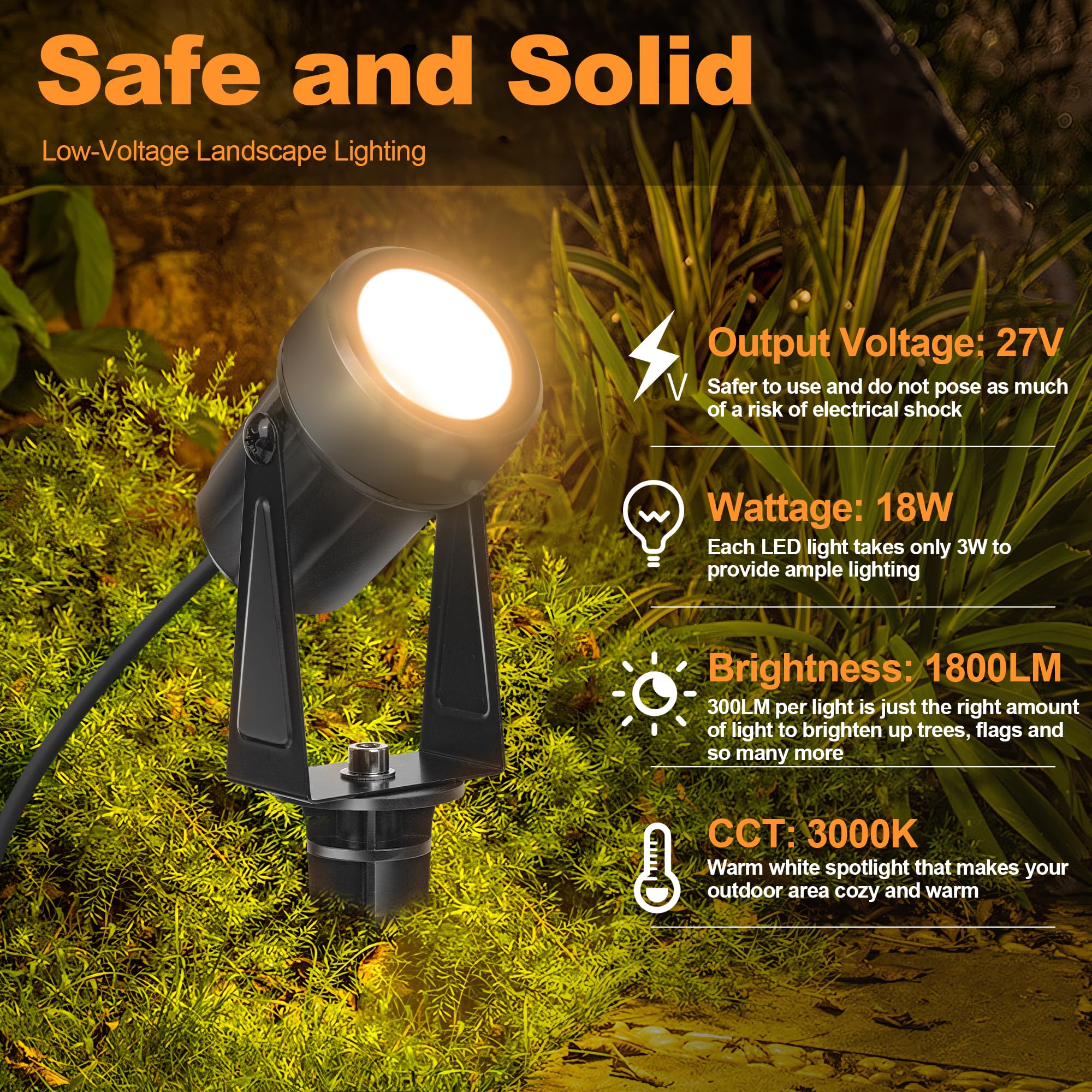 NEWKAZ IP65 waterproof outdoor lights withstand weather while delivering clear illumination.