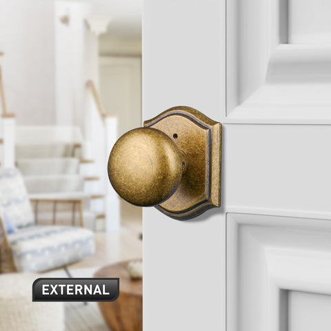 Installing a Newlaking privacy knob with a screwdriver.