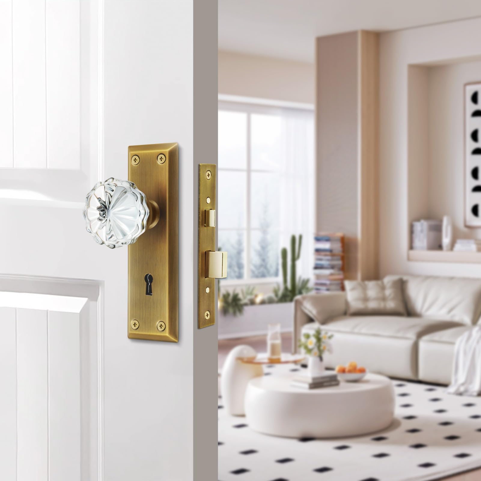 Newliplace antique-brass finish highlights durable hardware for classic interiors