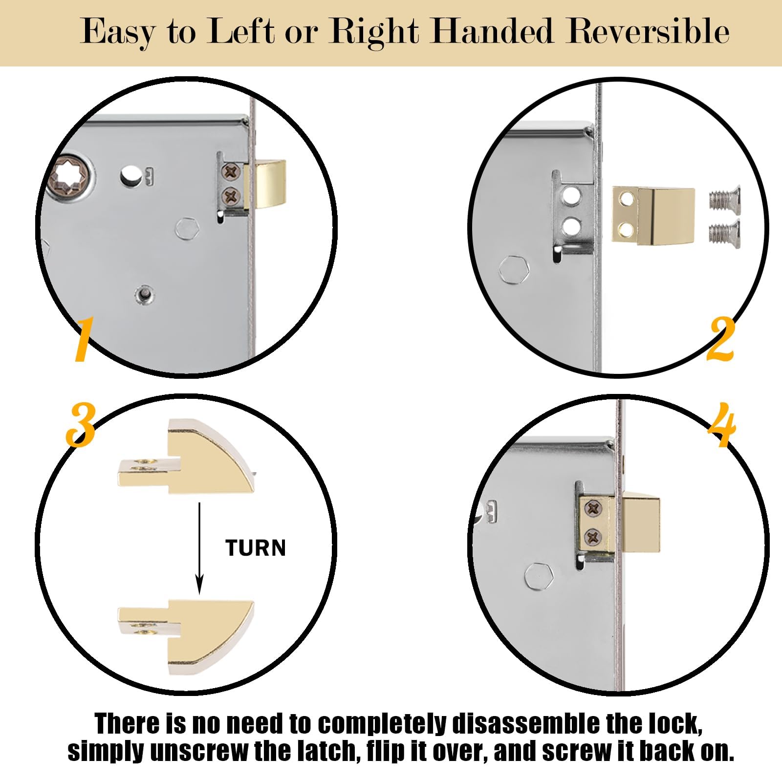 Newliplace mortise lock set installed on an interior door