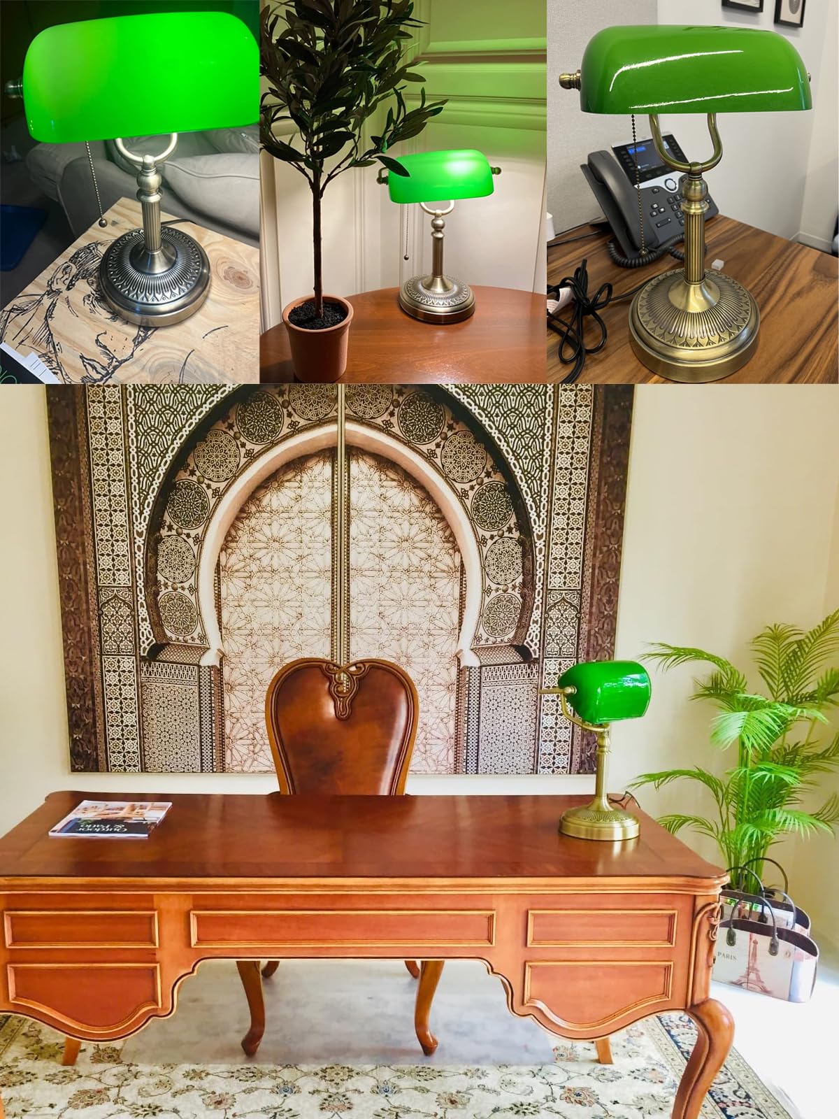 Newrays bankers lamp angle adjustment for precise workspace lighting.