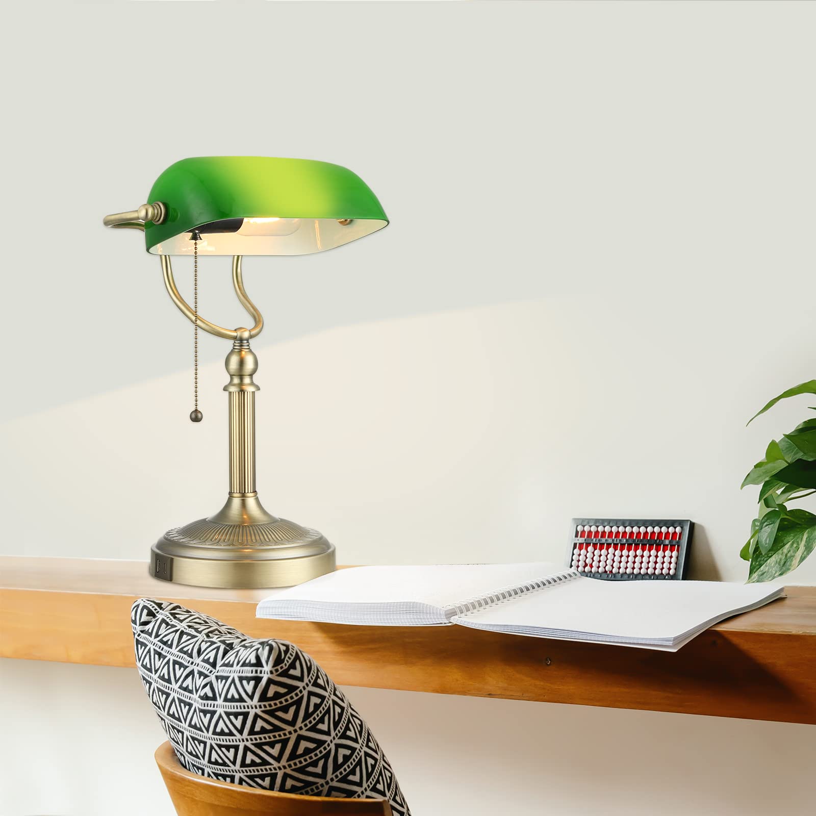 The lamp’s adjustable angle helps brighten your workspace precisely.