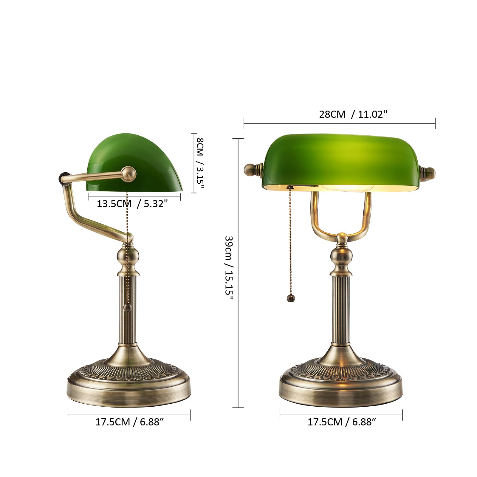 Newrays desk lamp side view shows slim compact profile.