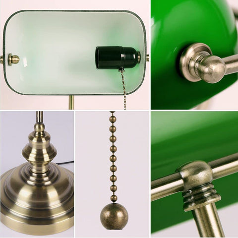 Newrays plug in banker desk lamp green for simple setup.