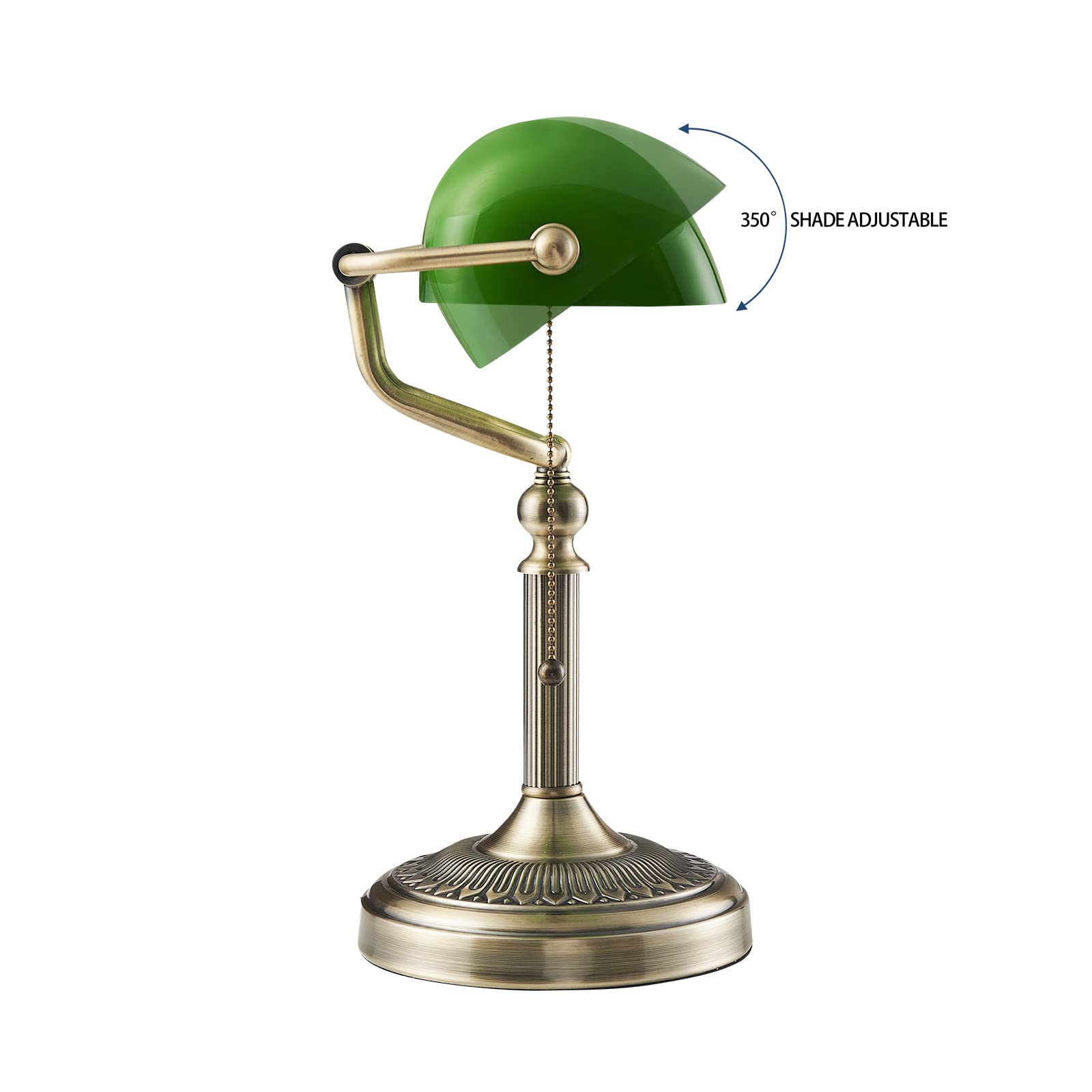 Newrays plug-in bankers lamp for quick setup and use.