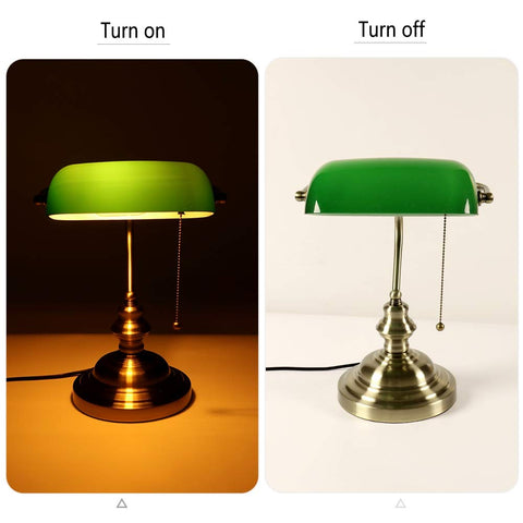 Newrays rotating green shade lamp provides versatile multi directional lighting.