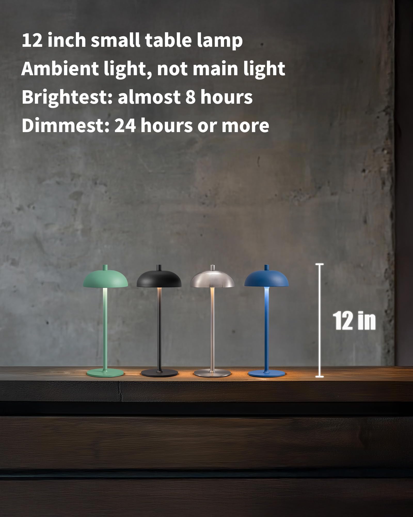 NEWSEE 12-inch LED desk lamp top view, compact footprint for small workspaces