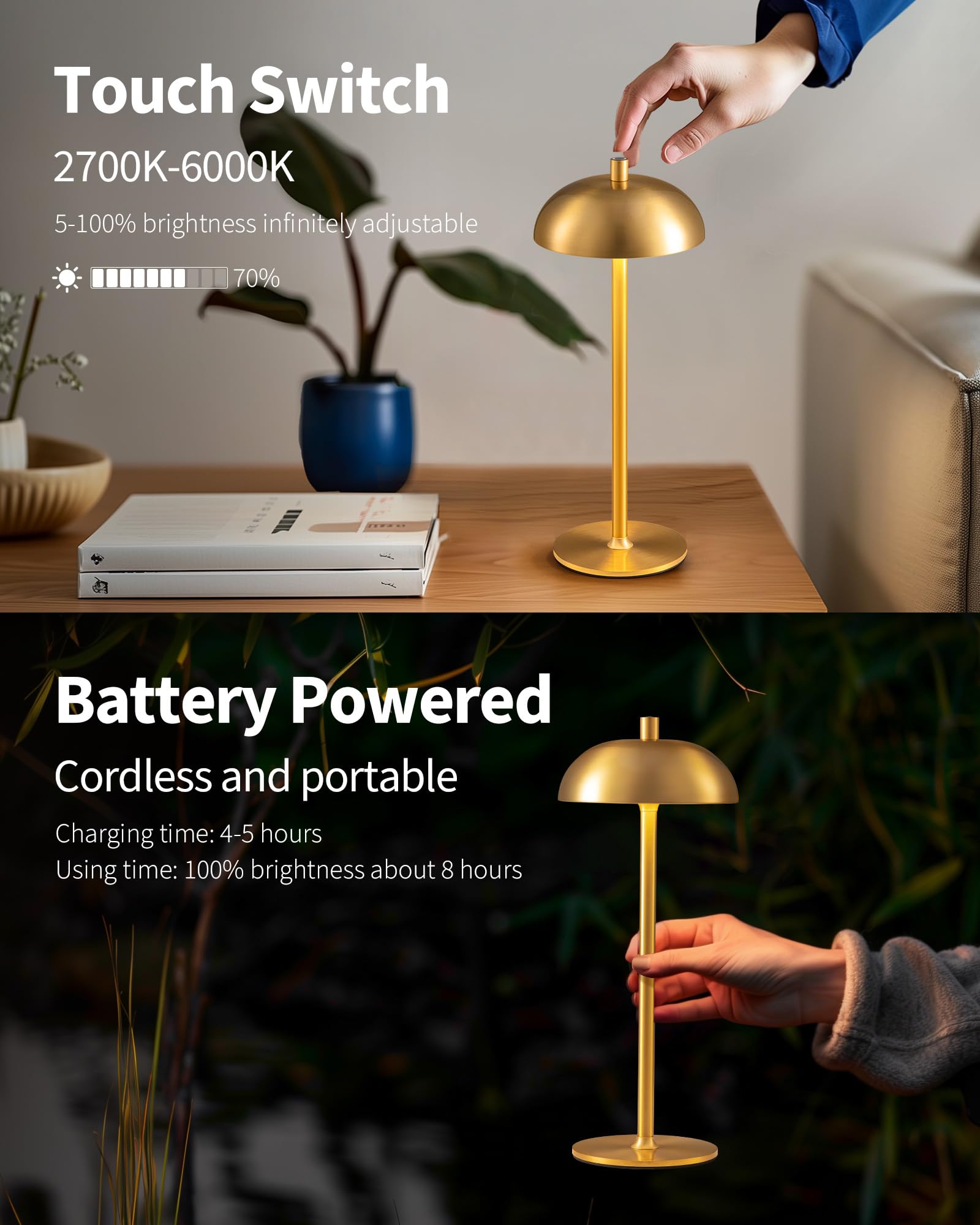 NEWSEE 4000mAh rechargeable battery lamps with long-lasting power.