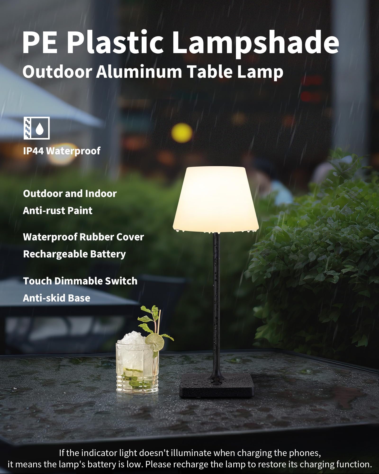 NEWSEE 4000mAh rechargeable battery lamp powering hours of warm illumination.