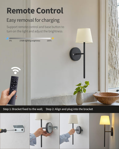 NEWSEE 5200mAh rechargeable battery powers long ambient light.