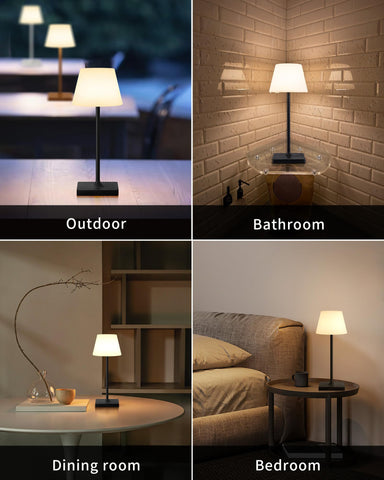 NEWSEE compact black lamp resting on a table for versatile use.
