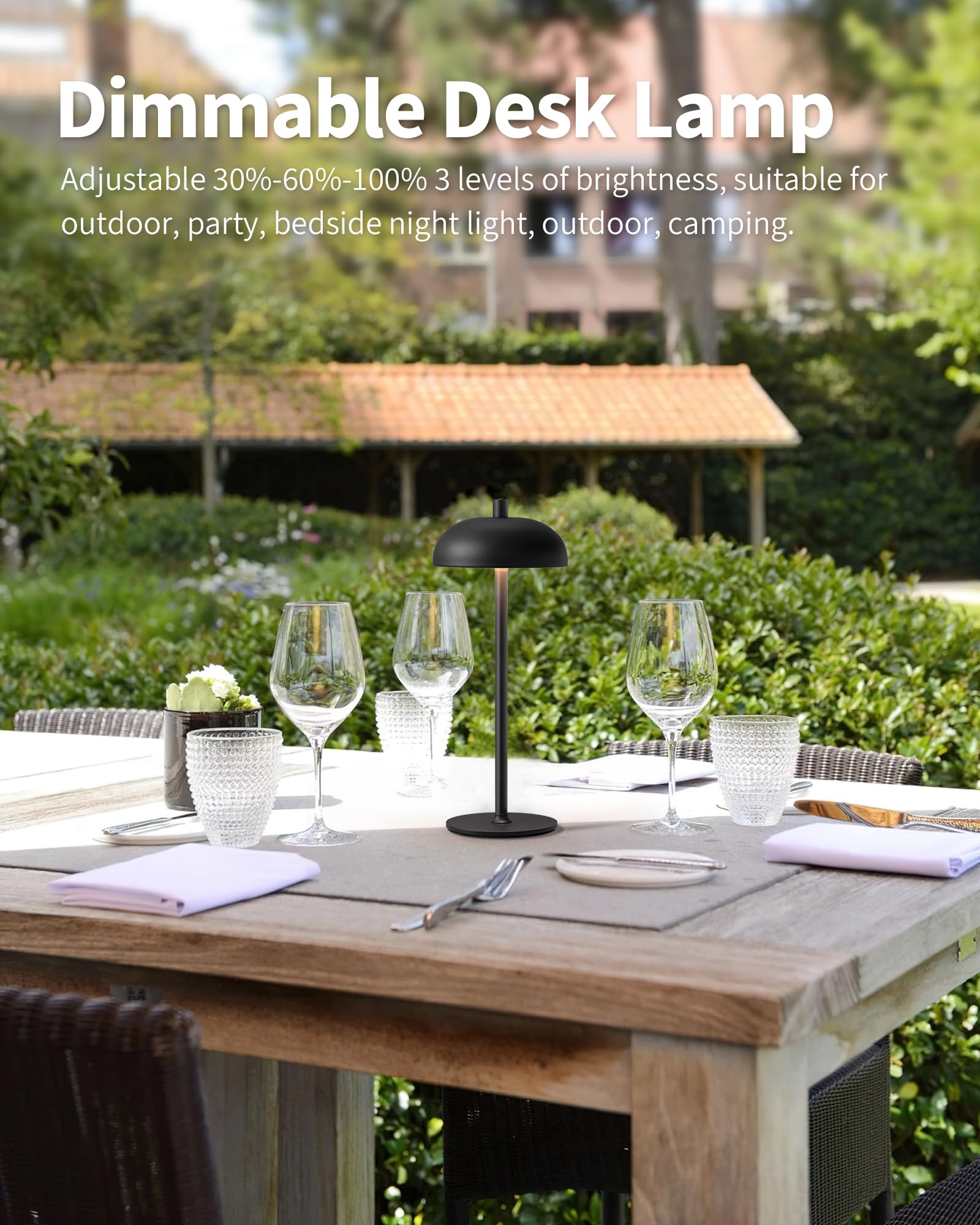 NEWSEE portable outdoor scene with lamps on patio for evening ambiance