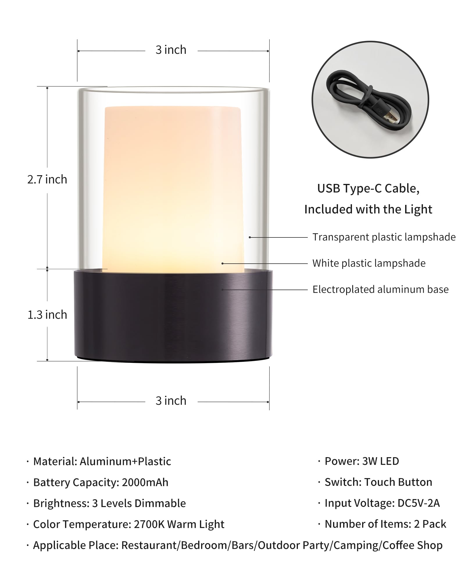 NEWSEE rechargeable battery lamp powering through the night with ease