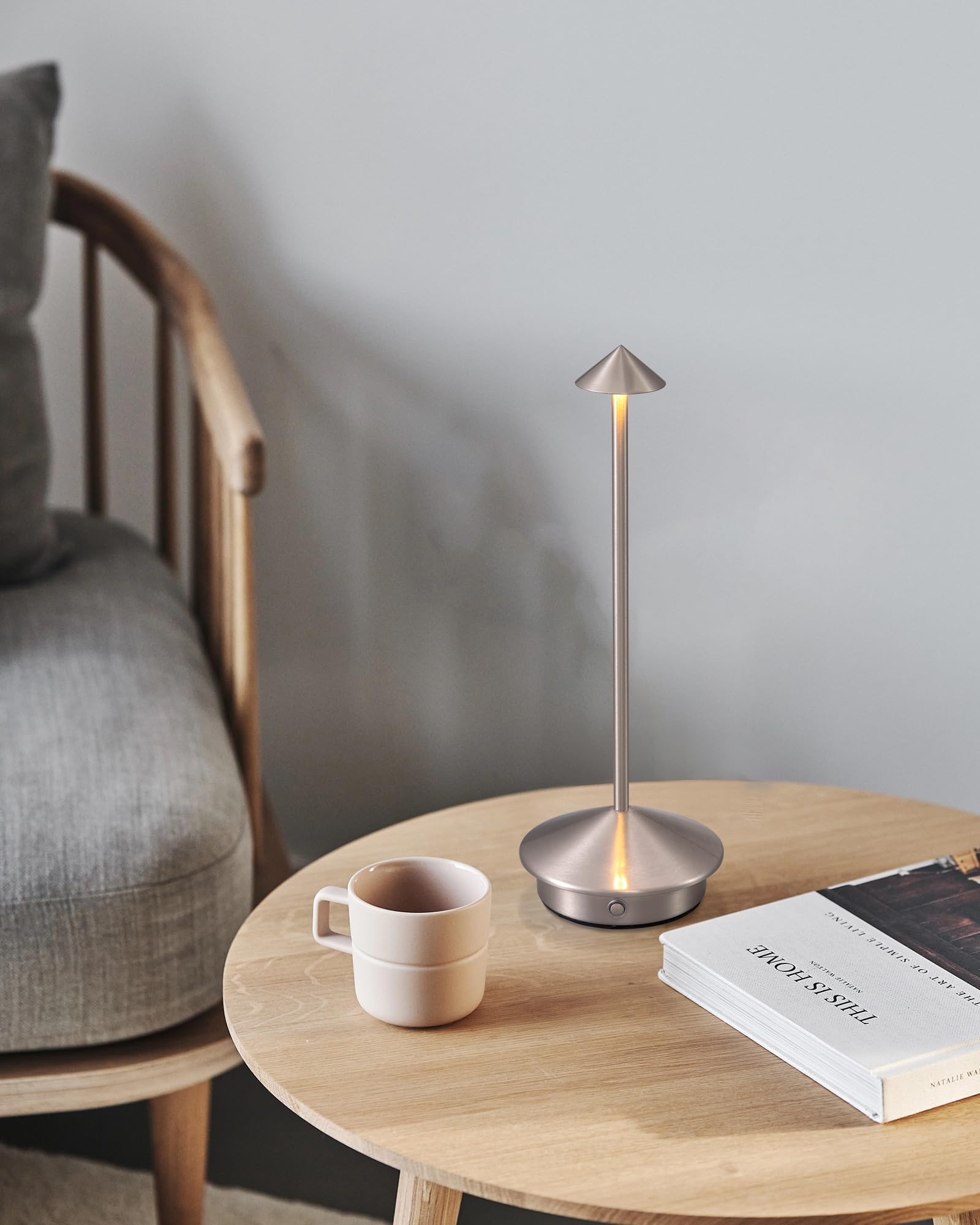 NEWSEE modern cordless table lamp set 2 5000mAh battery for long unplugged use