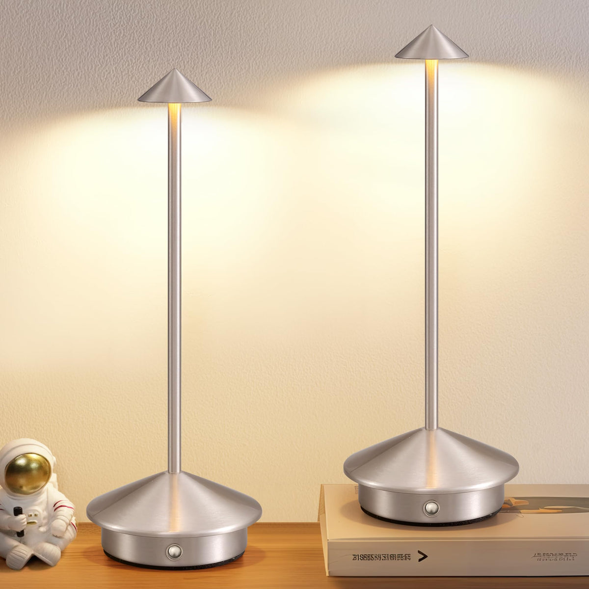 NEWSEE modern cordless table lamp set 2 assembly view for quick placement