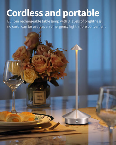 NEWSEE modern cordless table lamp set 2 compact design for flexible placement
