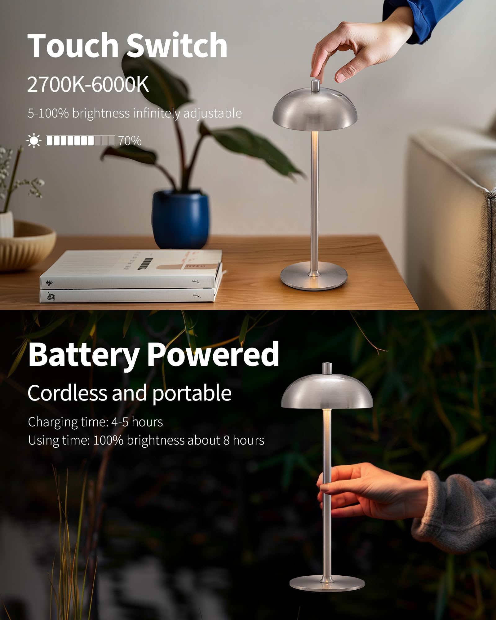 NEWSEE rechargeable lamp with 4000mAh battery for portable light