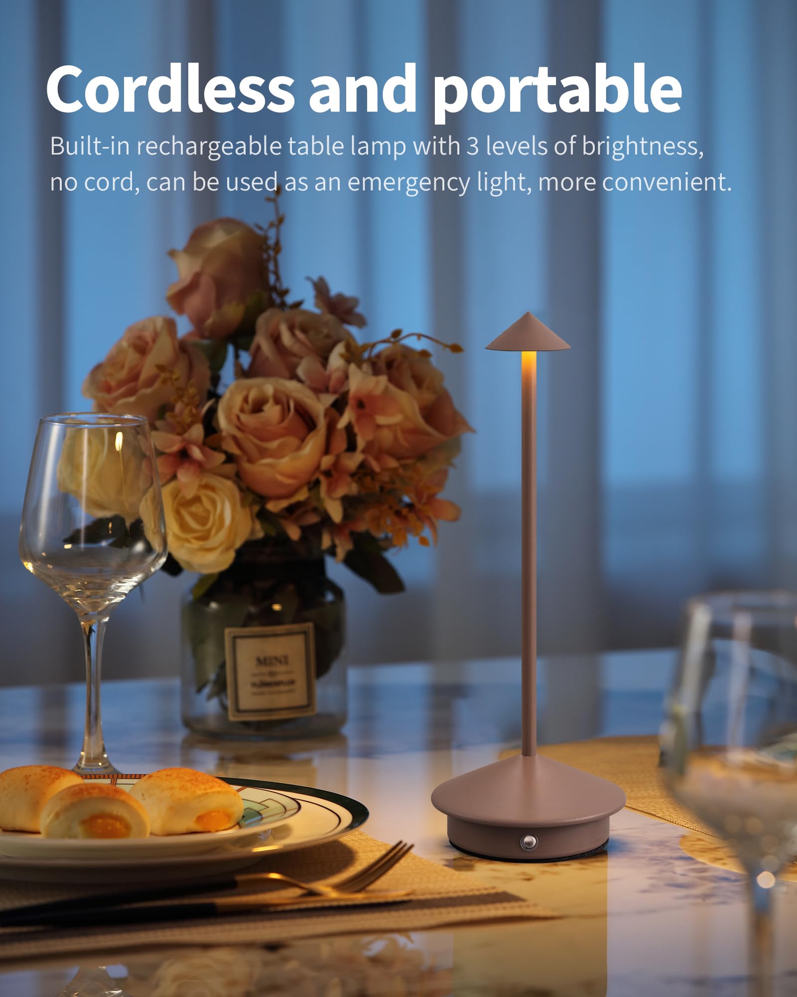 NEWSEE two-pack table lamp set on dining table for ambient light.