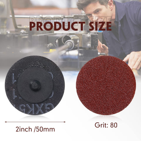 Newwiee 2-inch sanding disc on mandrel for quick, secure attachment.