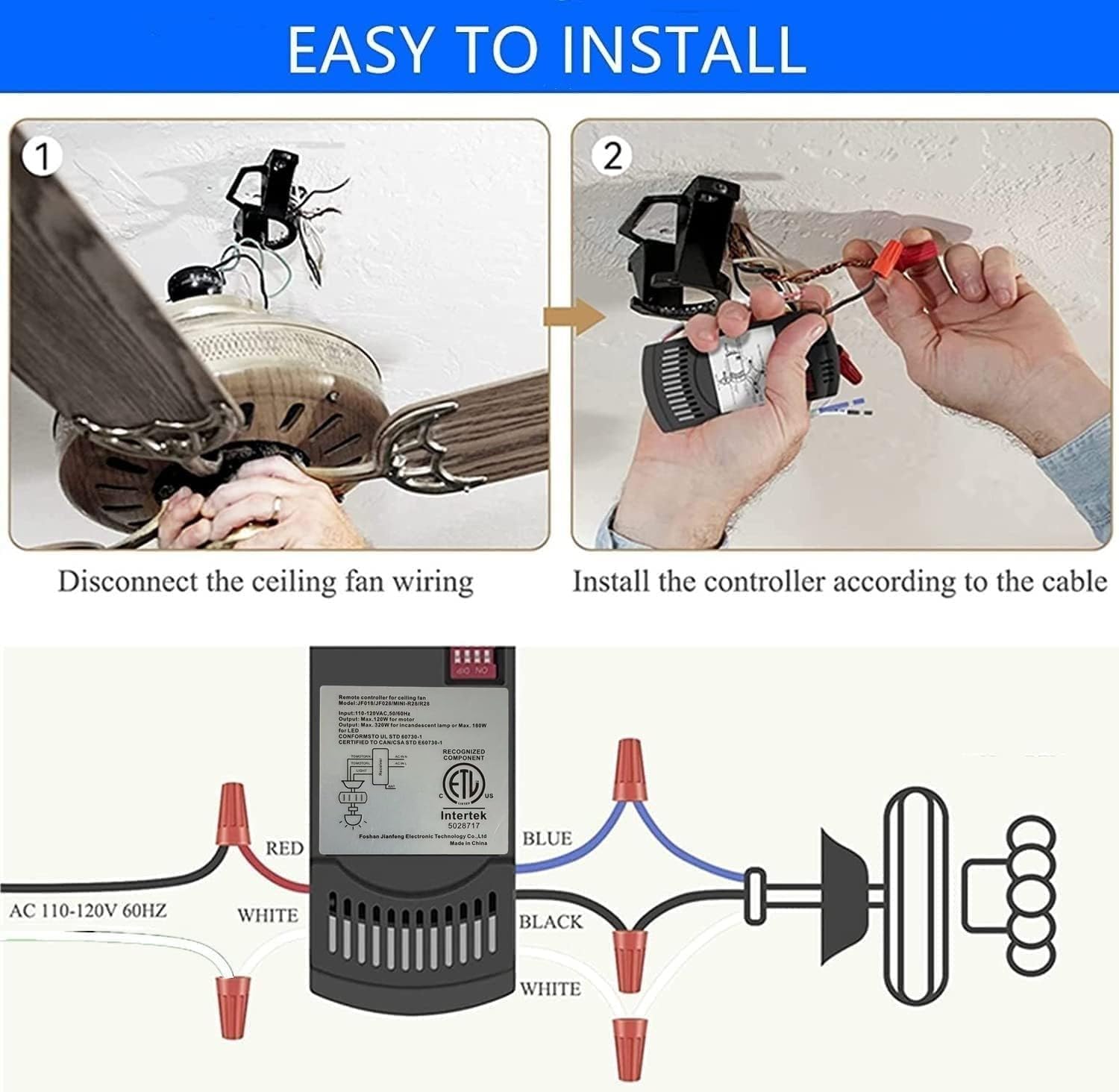 Nexete 3-speed control with DIP switches for flexible code selection.
