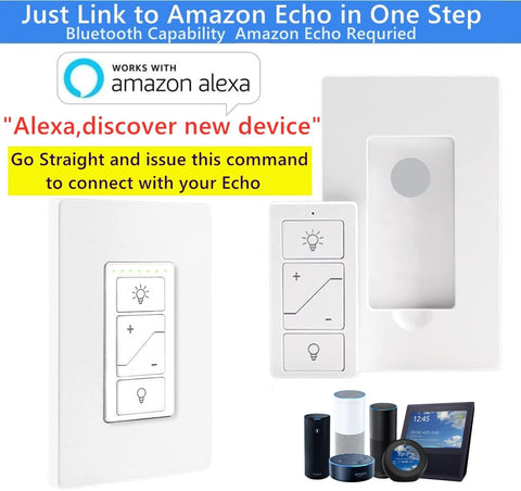 Nexete dimmer with Alexa and Bluetooth for hands-free light control.
