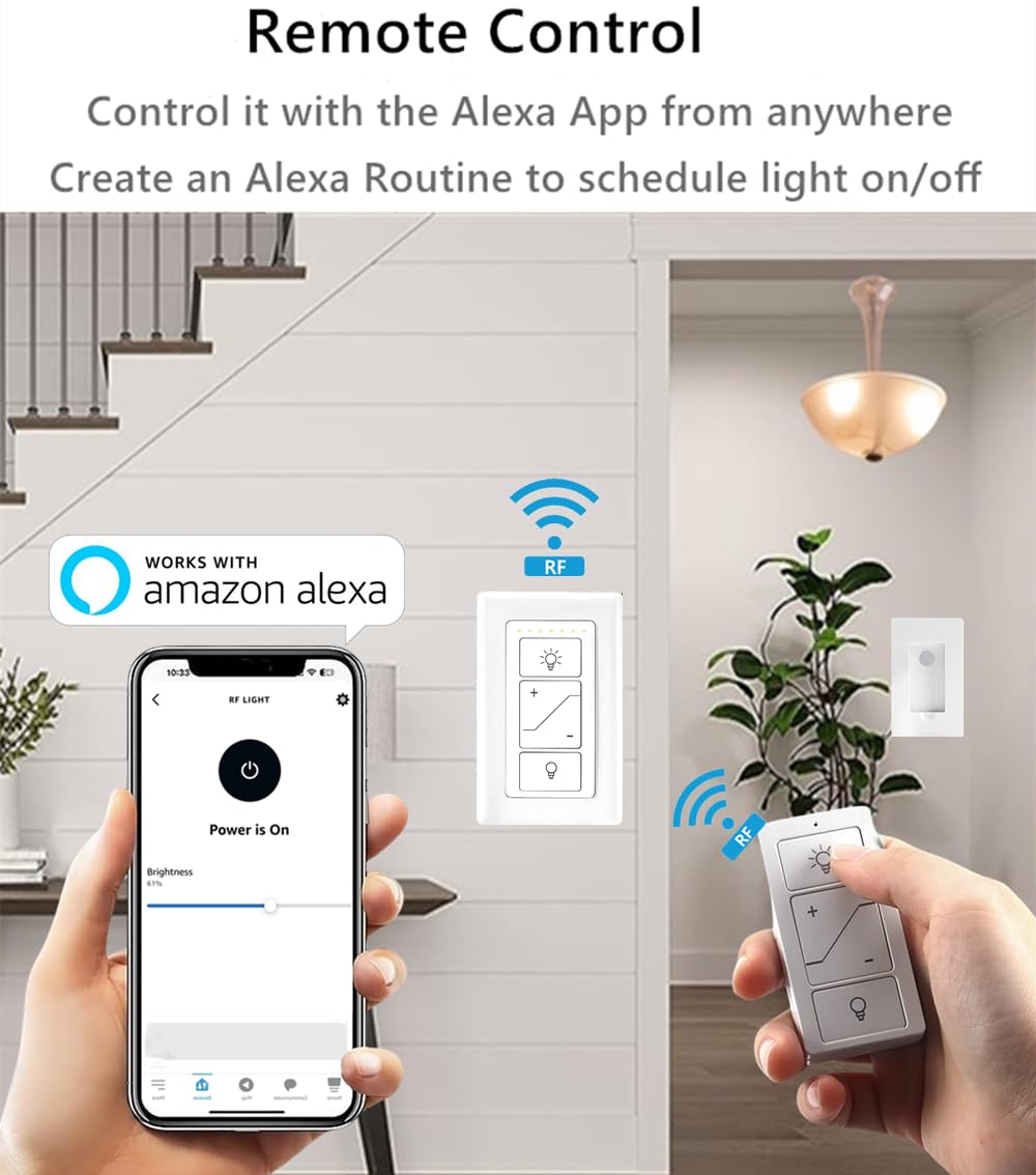 Nexete wall plates pack complements the dimmer's sleek look.