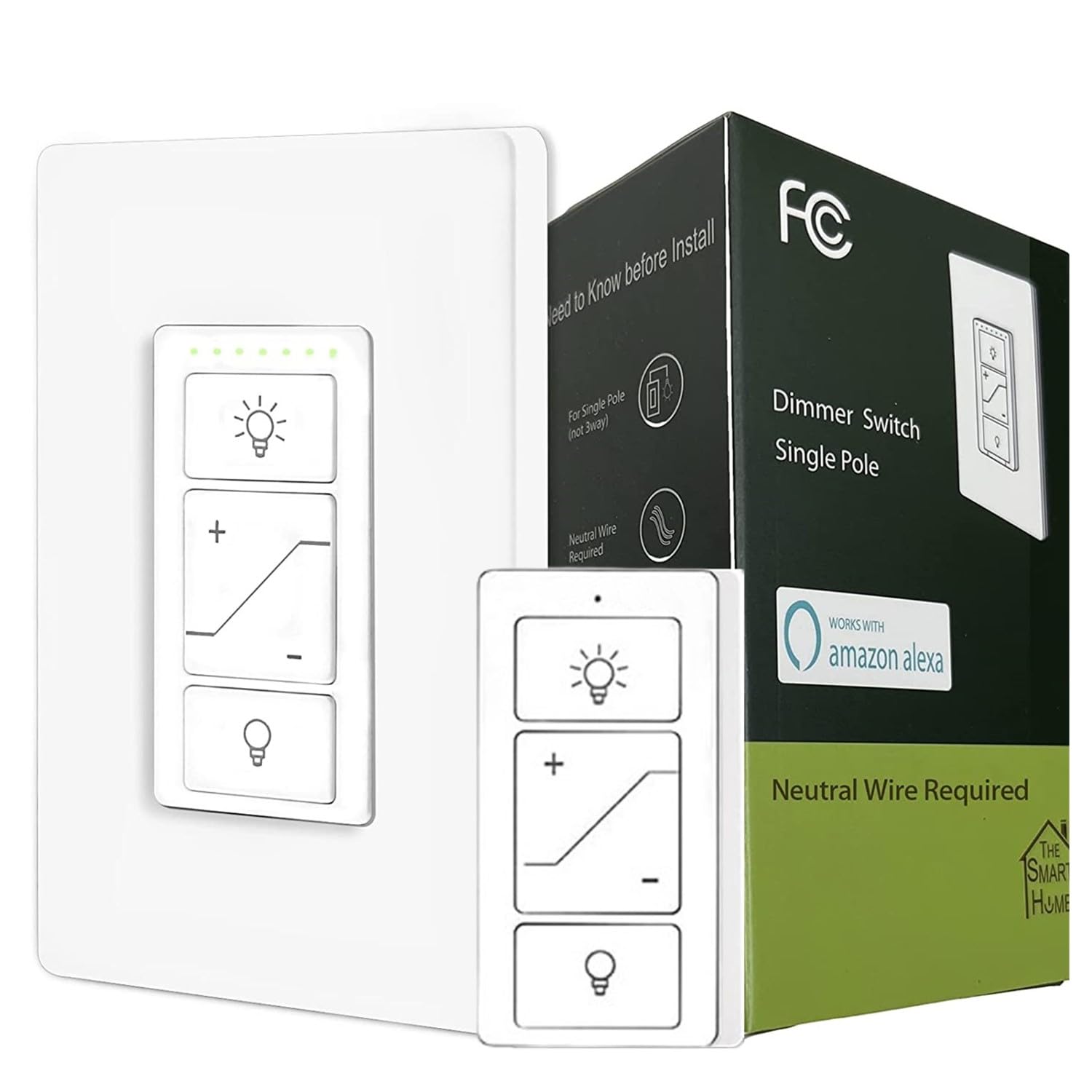 Nexete smart wall dimmer with wireless remote for flexible control of lighting.
