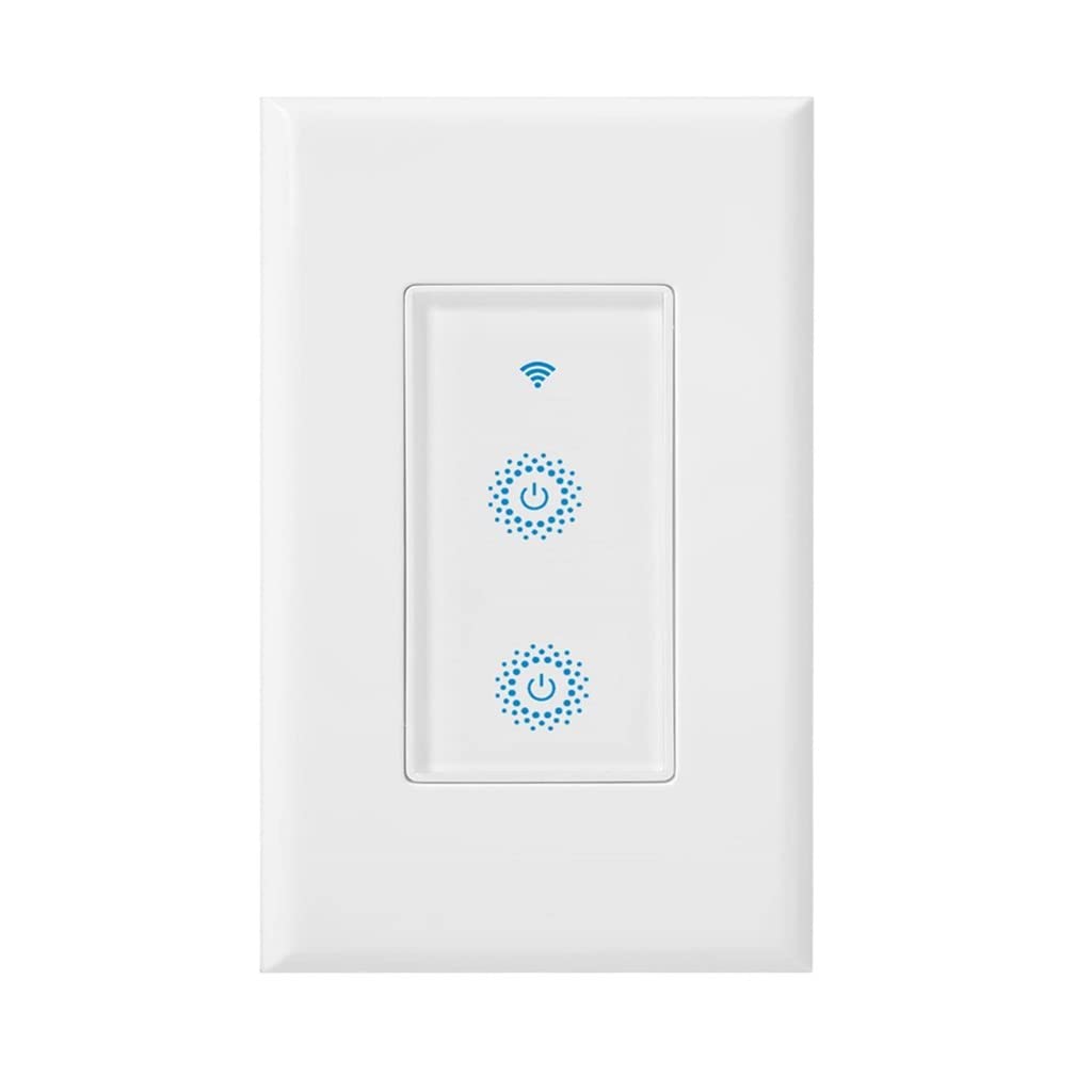 Nexete Smart Wi‑Fi double switch on wall enabling two-gang control from a single location.