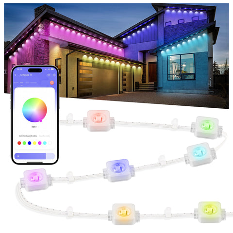 Nexillumi outdoor lights 100ft installation for easy, festive exterior decorating.