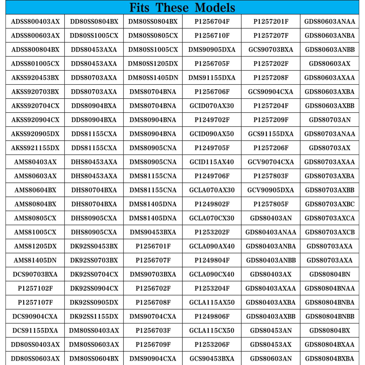 Nexjy 201657-03S compatibility chart for model verification