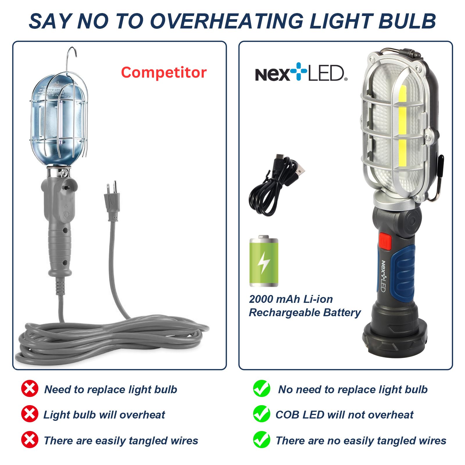 NextLED NT-5571 magnetic base hook for hands-free car repairs.