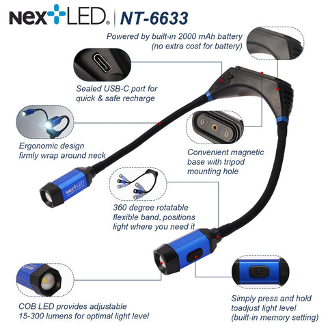 NextLED NT-6633 2000mAh battery delivers long runtime on extended tasks