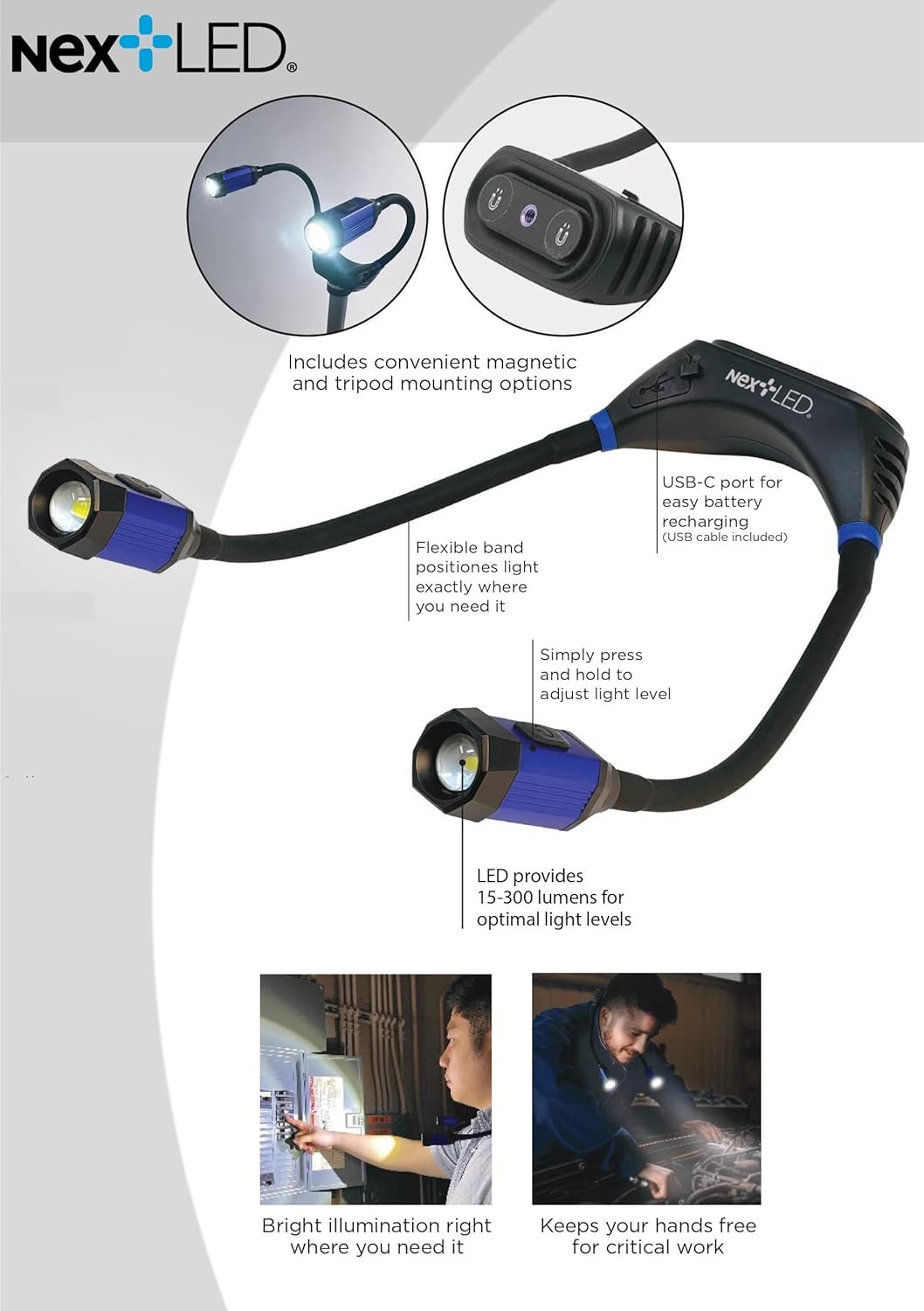 NextLED NT-6633 compact neck light designed for ease of wear