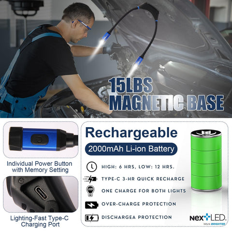 NextLED NT-6633 flexible gooseneck allows precise light positioning