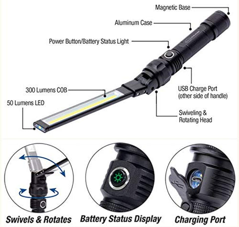 NextLED NT-7543 magnetic-base light attached to metal surface for precise work