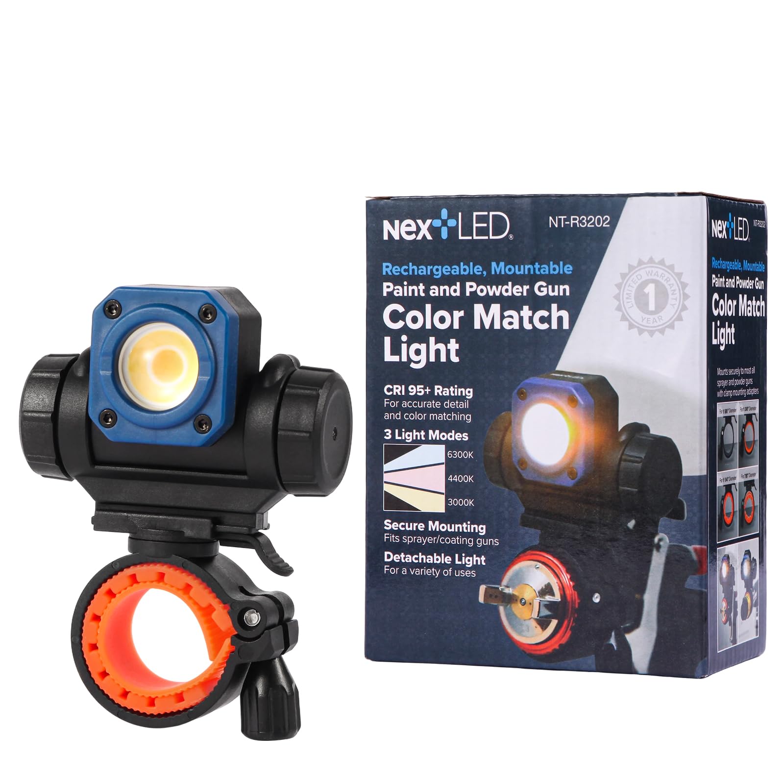 NextLED NT-R3202 mounted light with mountable bracket for hands-free spray work