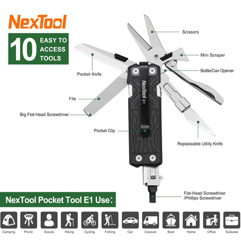 NexTool E1 pocket clip for secure EDC carry