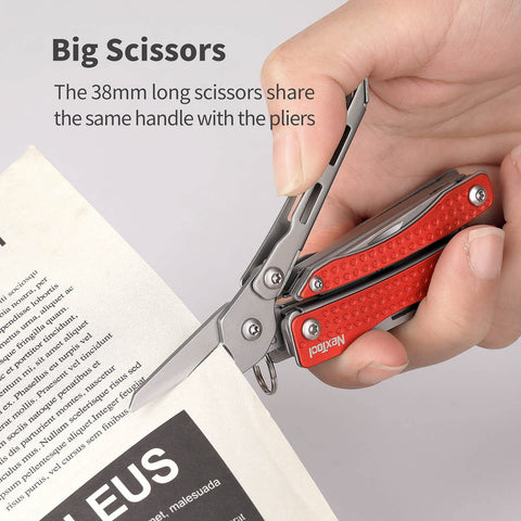 Nextool EDC Keychain Multitool knife enables precise slicing in pocket-sized form.