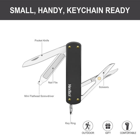 NexTool Keychain Knife 5-in-1 scissors, precise on-the-go cutting