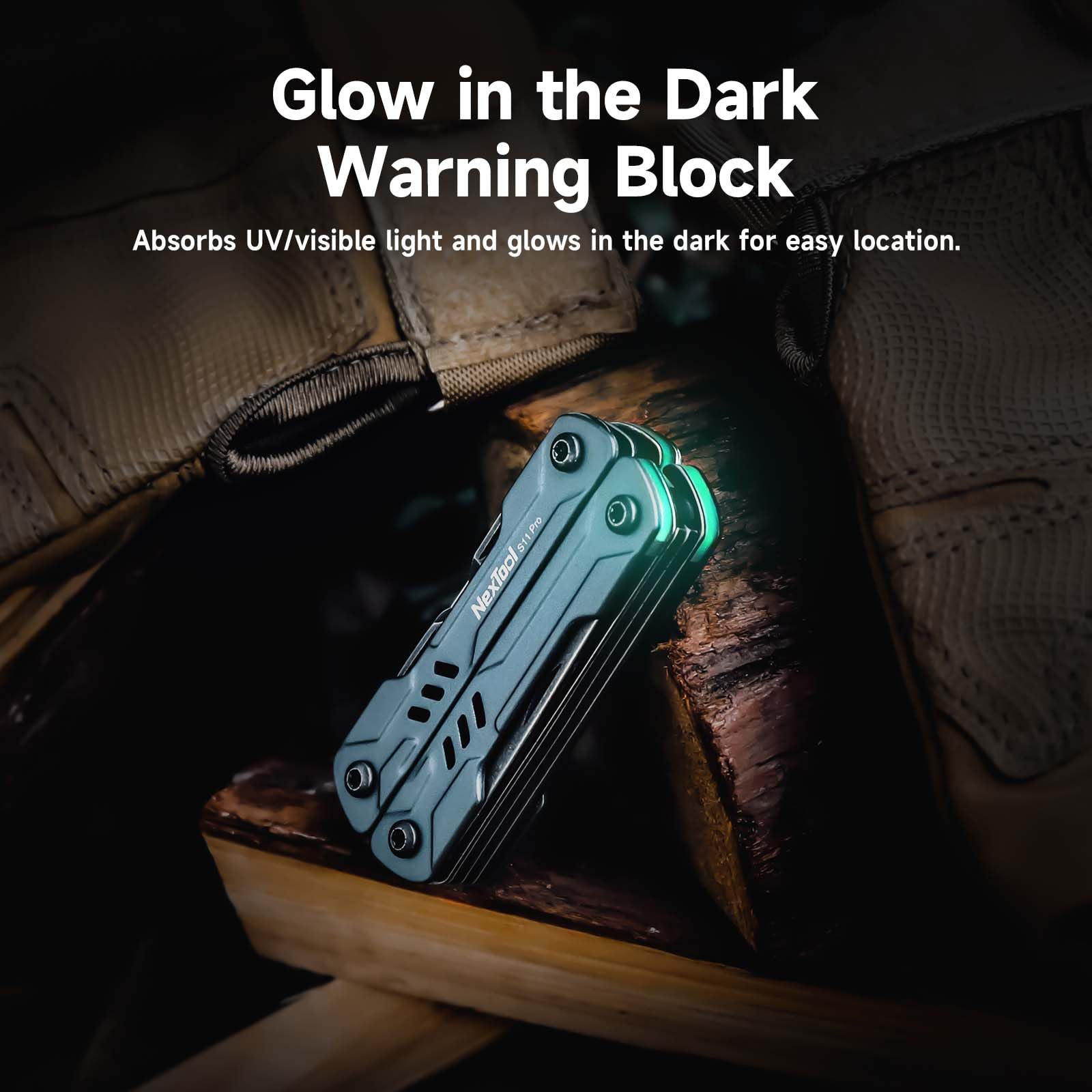 NexTool Mini Sailor S11 Pro fluorescent block for low-light visibility.