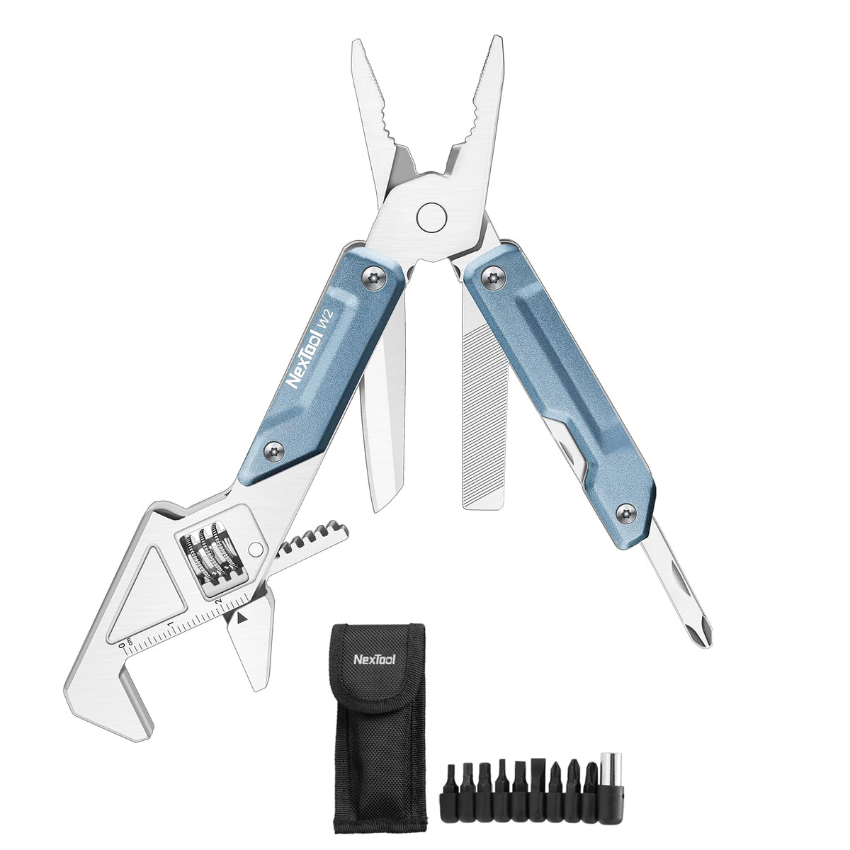 NEXTOOL W2 adjustable wrench in action for bike maintenance and quick repairs.