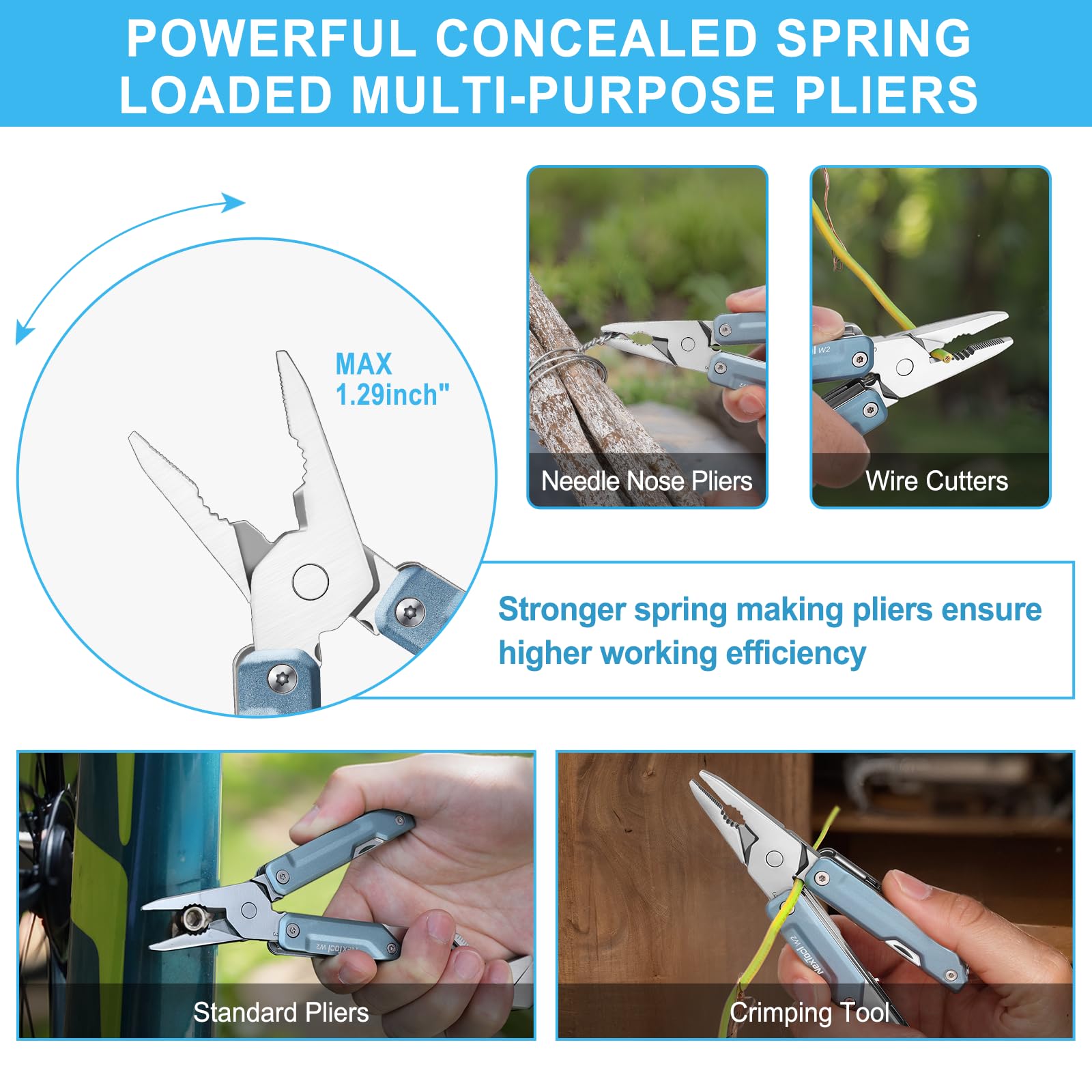 NEXTOOL W2 screwdriver and flathead bits simplify quick assembly and tweaks.