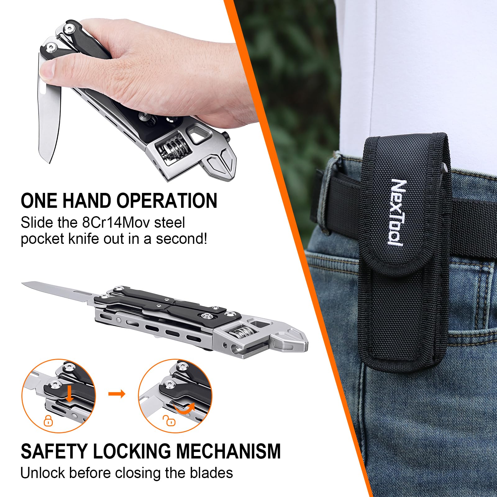 NexTool W4 ratchet wrench with hidden screwdriver bit holder
