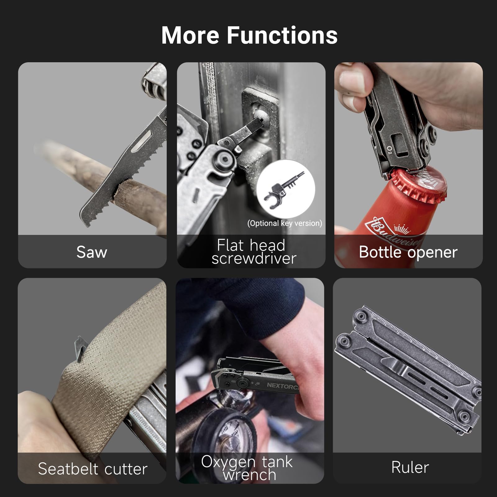 NEXTORCH Pioneer pocket clip keeps the tool secure on your belt or bag.
